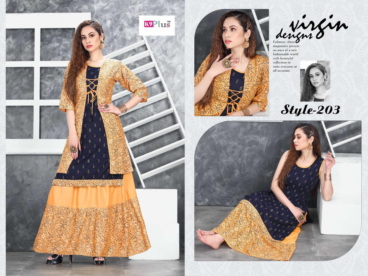 K9 Hello Jacket Fancy Festive Wear Rayon Designer Fancy Kurti With Skirt Collection